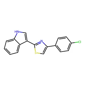 3-[4-(4-chlorophenyl)-1,3-thiazol-2-yl]-1H-indole structure