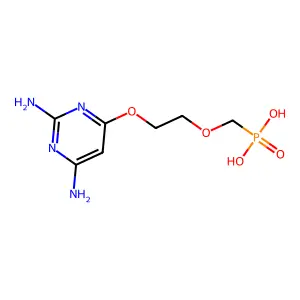 Phosphonic acid, [[2-[(2,6-diamino-4-pyrimidinyl)oxy]ethoxy]methyl]- structure