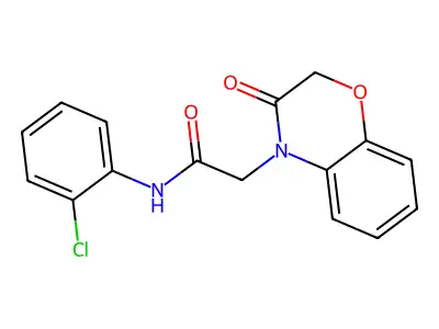 N-(2-chlorophenyl)-2-(3-oxo-1,4-benzoxazin-4-yl)acetamide structure