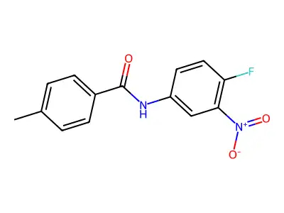 N-(4-fluoro-3-nitrophenyl)-4-methylbenzamide structure