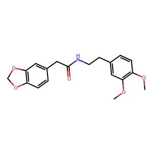 2-(1,3-benzodioxol-5-yl)-N-[2-(3,4-dimethoxyphenyl)ethyl]acetamide structure