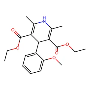 4-(2-Meo-PH)-2,6-dimethyl-1,4-2H-pyridine-3,5-dicarboxylic acid diethyl ester structure