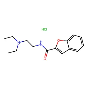 2-Benzofurancarboxamide, N-(2-(diethylamino)ethyl)-, monohydrochloride structure