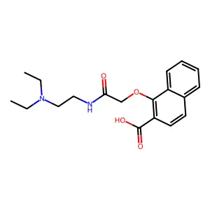 2-Naphthalenecarboxylic acid, 1-(2-((2-(diethylamino)ethyl)amino)-2-oxoethoxy)- structure
