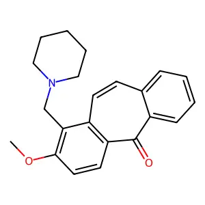 Dibenzo(a,e)cycloheptatrien-5-one, 2-methoxy-1-piperidinomethyl- structure