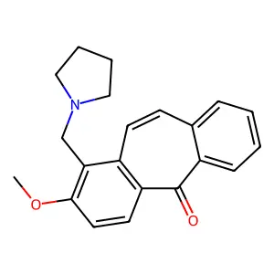 Dibenzo(a,e)cycloheptatrien-5-one, 2-methoxy-1-pyrrolidinomethyl- structure