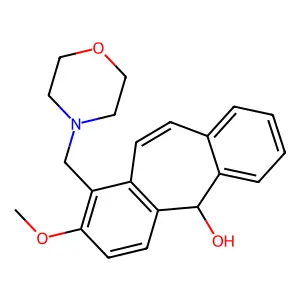 Dibenzo(a,e)cycloheptatrien-5-ol, 2-methoxy-1-morpholinomethyl- structure