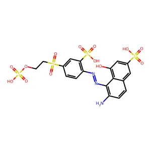 6-Amino-4-hydroxy-5-((2-sulpho-4-((2-(sulphooxy)ethyl)sulphonyl)phenyl)azo)naphthalene-2-sulphonic acid structure