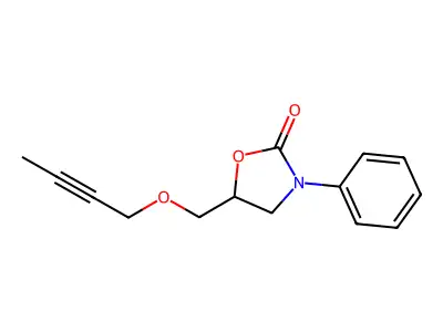5-[(But-2-yn-1-yloxy)methyl]-3-phenyl-1,3-oxazolidin-2-one structure