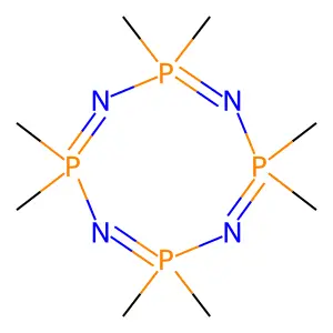 Cyclo-tetrakis(dimethylphosphonitrile) structure