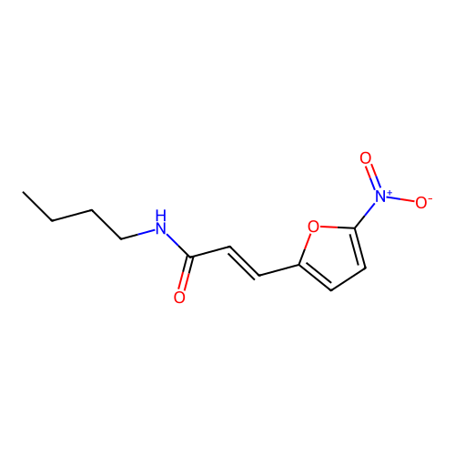(E)-N-butyl-3-(5-nitrofuran-2-yl)prop-2-enamide structure