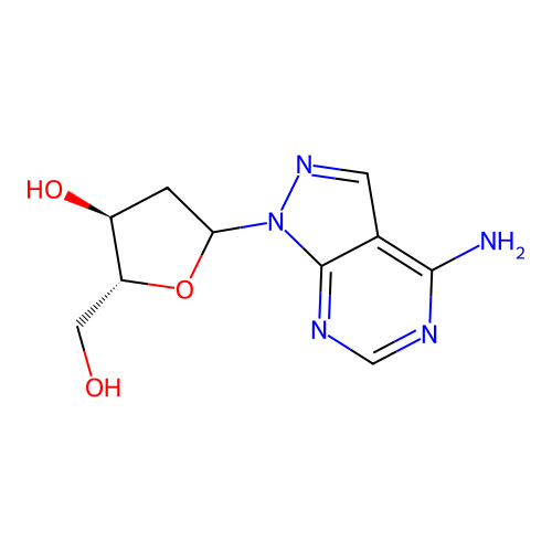4-Aminopyrazolopyrimidine-2'-deoxyribofuranoside structure
