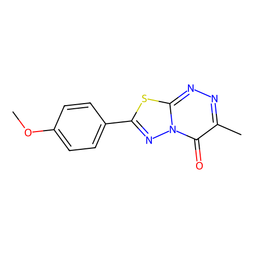 7-(4-methoxyphenyl)-3-methyl-4H-[1,3,4]thiadiazolo[2,3-c][1,2,4]triazin-4-one structure