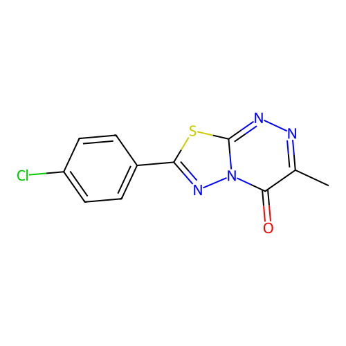 7-(4-chlorophenyl)-3-methyl-4H-[1,3,4]thiadiazolo[2,3-c][1,2,4]triazin-4-one structure