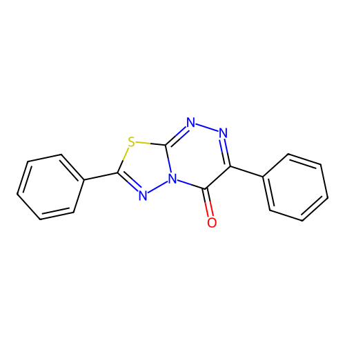 3,7-diphenyl-4H-[1,3,4]thiadiazolo[2,3-c][1,2,4]triazin-4-one structure