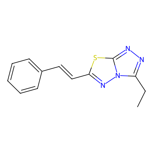 3-ethyl-6-[(E)-2-phenylethenyl]-[1,2,4]triazolo[3,4-b][1,3,4]thiadiazole structure