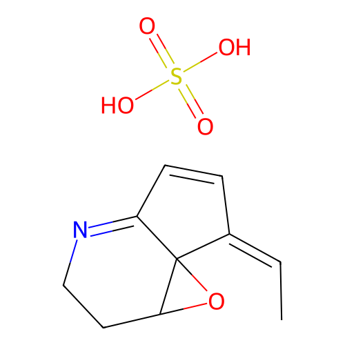 Cyclopent(b)oxireno(c)pyridine, 7-ethylidene-1a,2,3,7-tetrahydro-, sulfate, (E)- structure