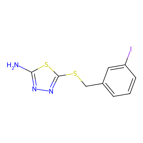 5-[(3-Iodobenzyl)sulfanyl]-1,3,4-thiadiazol-2-amine structure