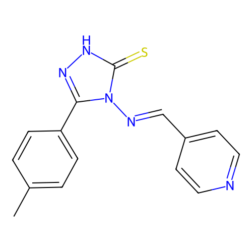 5-(4-methylphenyl)-4-[(4-pyridinylmethylene)amino]-4H-1,2,4-triazole-3-thiol structure