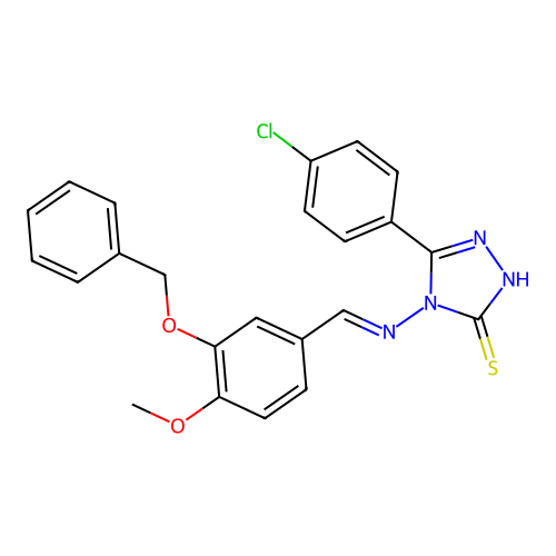 (E)-4-((3-(benzyloxy)-4-methoxybenzylidene)amino)-5-(4-chlorophenyl)-4H-1,2,4-triazole-3-thiol structure