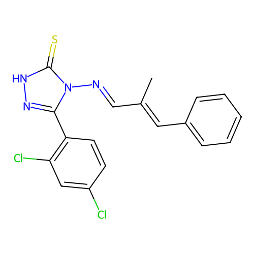 3-(2,4-dichlorophenyl)-4-[(E)-[(E)-2-methyl-3-phenylprop-2-enylidene]amino]-1H-1,2,4-triazole-5-thione structure
