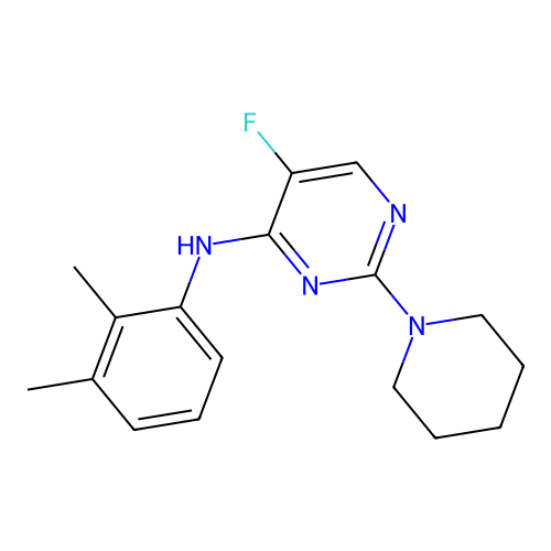 N-(2,3-dimethylphenyl)-5-fluoro-2-(piperidin-1-yl)pyrimidin-4-amine structure