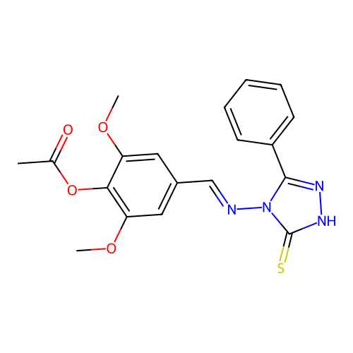 4-(((3-MERCAPTO-5-PH-4H-1,2,4-TRIAZOL-4-YL)IMINO)ME)-2,6-DIMETHOXYPHENYL ACETATE structure