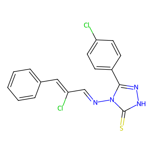 5-(4-CL-PHENYL)-4-((2-CL-3-PH-2-PROPENYLIDENE)AMINO)-4H-1,2,4-TRIAZOLE-3-THIOL structure