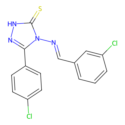 4-((3-Chlorobenzylidene)amino)-5-(4-chlorophenyl)-4H-1,2,4-triazole-3-thiol structure
