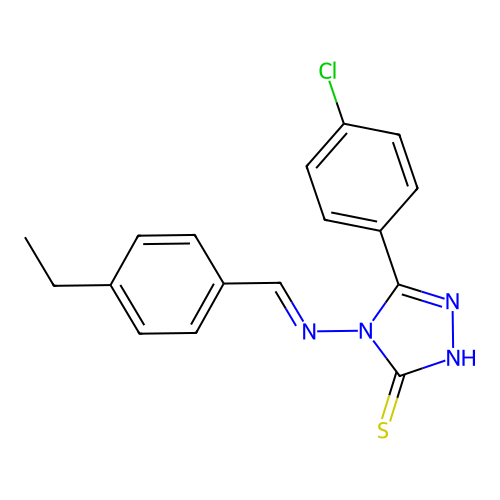 5-(4-Chlorophenyl)-4-((4-ethylbenzylidene)amino)-4H-1,2,4-triazole-3-thiol structure