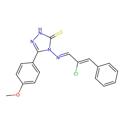4-((2-CL-3-PH-2-PROPENYLIDENE)AMINO)-5-(4-METHOXY-PH)-4H-1,2,4-TRIAZOLE-3-THIOL structure