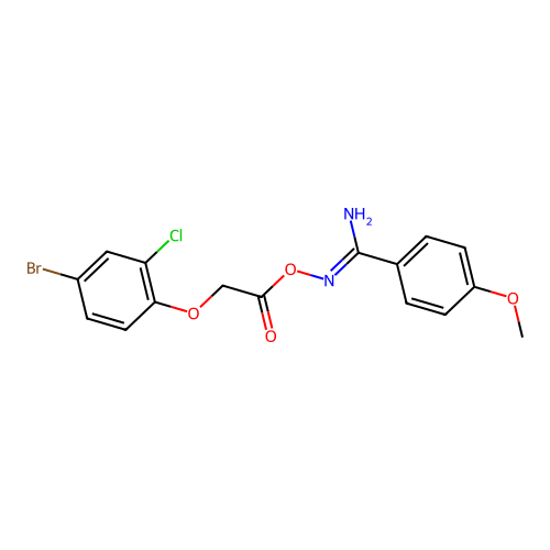 [[Amino-(4-methoxyphenyl)methylidene]amino] 2-(4-bromo-2-chlorophenoxy)acetate structure