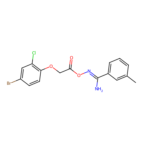 N'-{[(4-bromo-2-chlorophenoxy)acetyl]oxy}-3-methylbenzenecarboximidamide structure
