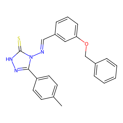 4-{[3-(benzyloxy)benzylidene]amino}-5-(4-methylphenyl)-4H-1,2,4-triazole-3-thiol structure