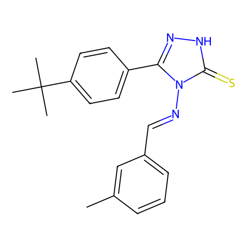 5-(4-tert-butylphenyl)-4-{[(E)-(3-methylphenyl)methylidene]amino}-4H-1,2,4-triazole-3-thiol structure