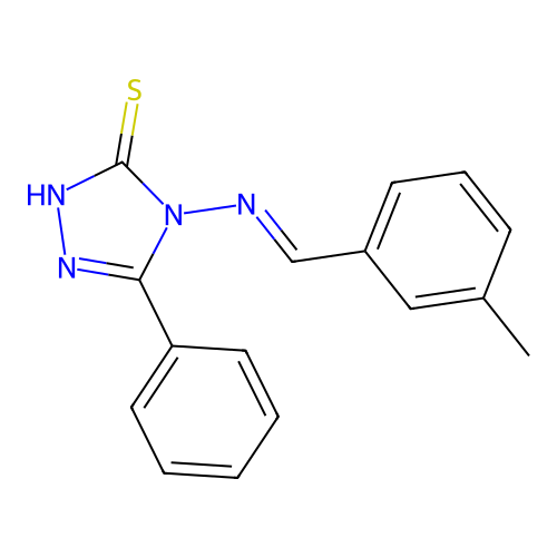 4-[(3-methylbenzylidene)amino]-5-phenyl-4H-1,2,4-triazole-3-thiol structure