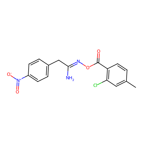 (1Z)-N'-{[(2-chloro-4-methylphenyl)carbonyl]oxy}-2-(4-nitrophenyl)ethanimidamide structure