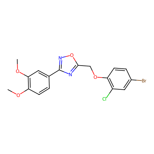 5-[(4-Bromo-2-chlorophenoxy)methyl]-3-(3,4-dimethoxyphenyl)-1,2,4-oxadiazole structure