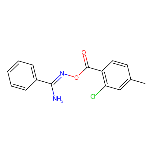 [(Z)-[amino(phenyl)methylidene]amino] 2-chloro-4-methylbenzoate structure