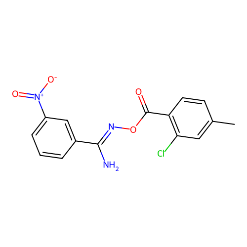 N'-{[(2-chloro-4-methylphenyl)carbonyl]oxy}-3-nitrobenzenecarboximidamide structure