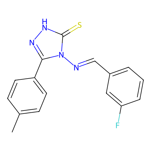 4-((3-Fluorobenzylidene)amino)-5-(4-methylphenyl)-4H-1,2,4-triazole-3-thiol structure