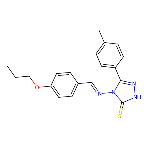 5-(4-Methylphenyl)-4-((4-propoxybenzylidene)amino)-4H-1,2,4-triazole-3-thiol structure