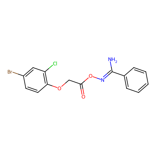 N'-{[2-(4-bromo-2-chlorophenoxy)acetyl]oxy}benzenecarboximidamide structure