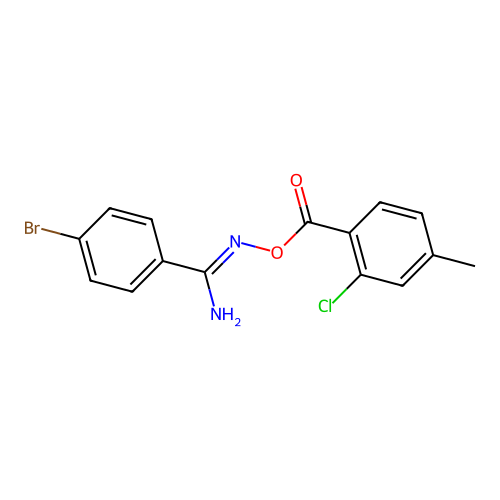 [[Amino-(4-bromophenyl)methylidene]amino] 2-chloro-4-methylbenzoate structure