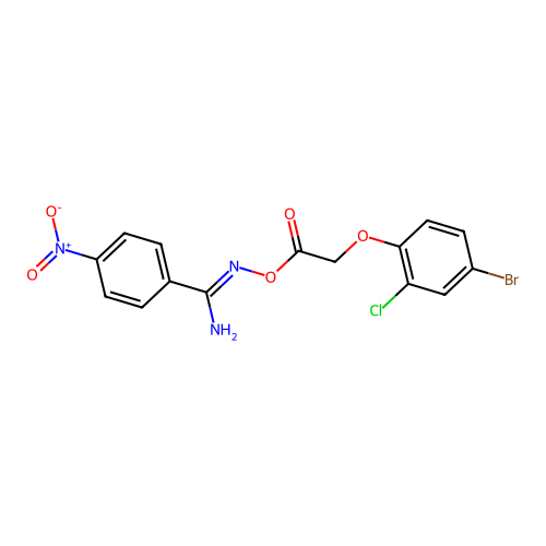 [[Amino-(4-nitrophenyl)methylidene]amino] 2-(4-bromo-2-chlorophenoxy)acetate structure