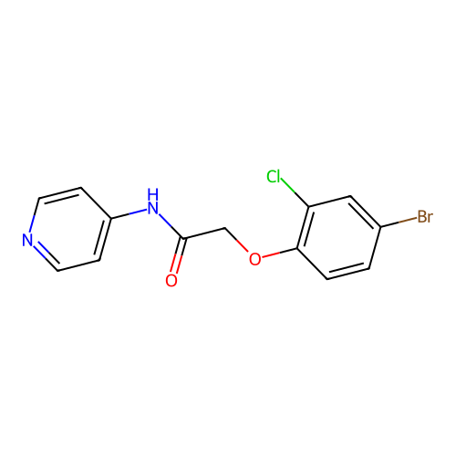 2-(4-bromo-2-chlorophenoxy)-N-(pyridin-4-yl)acetamide structure