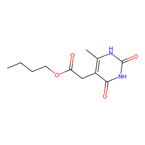 Butyl 2-(6-methyl-2,4-dioxo-1,3-dihydropyrimidin-5-yl)acetate structure