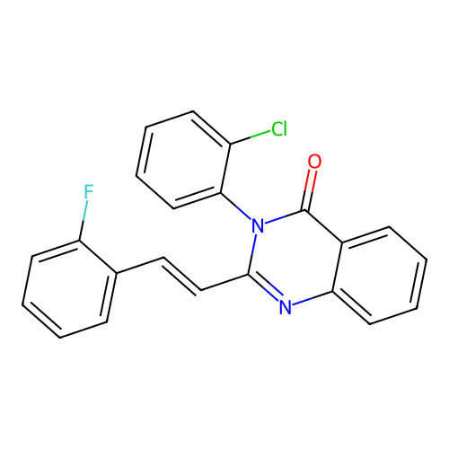 3-(2-chlorophenyl)-2-[(E)-2-(2-fluorophenyl)ethenyl]quinazolin-4-one structure