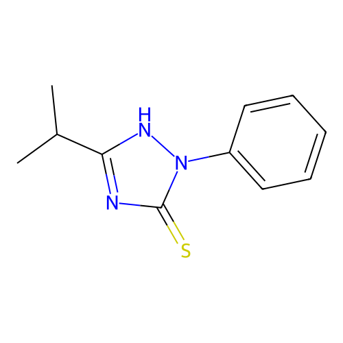 2-phenyl-5-propan-2-yl-1H-1,2,4-triazole-3-thione structure