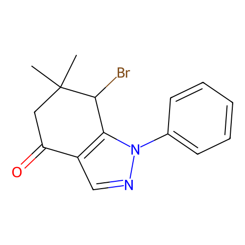 7-Bromo-6,6-dimethyl-1-phenyl-5,7-dihydroindazol-4-one structure